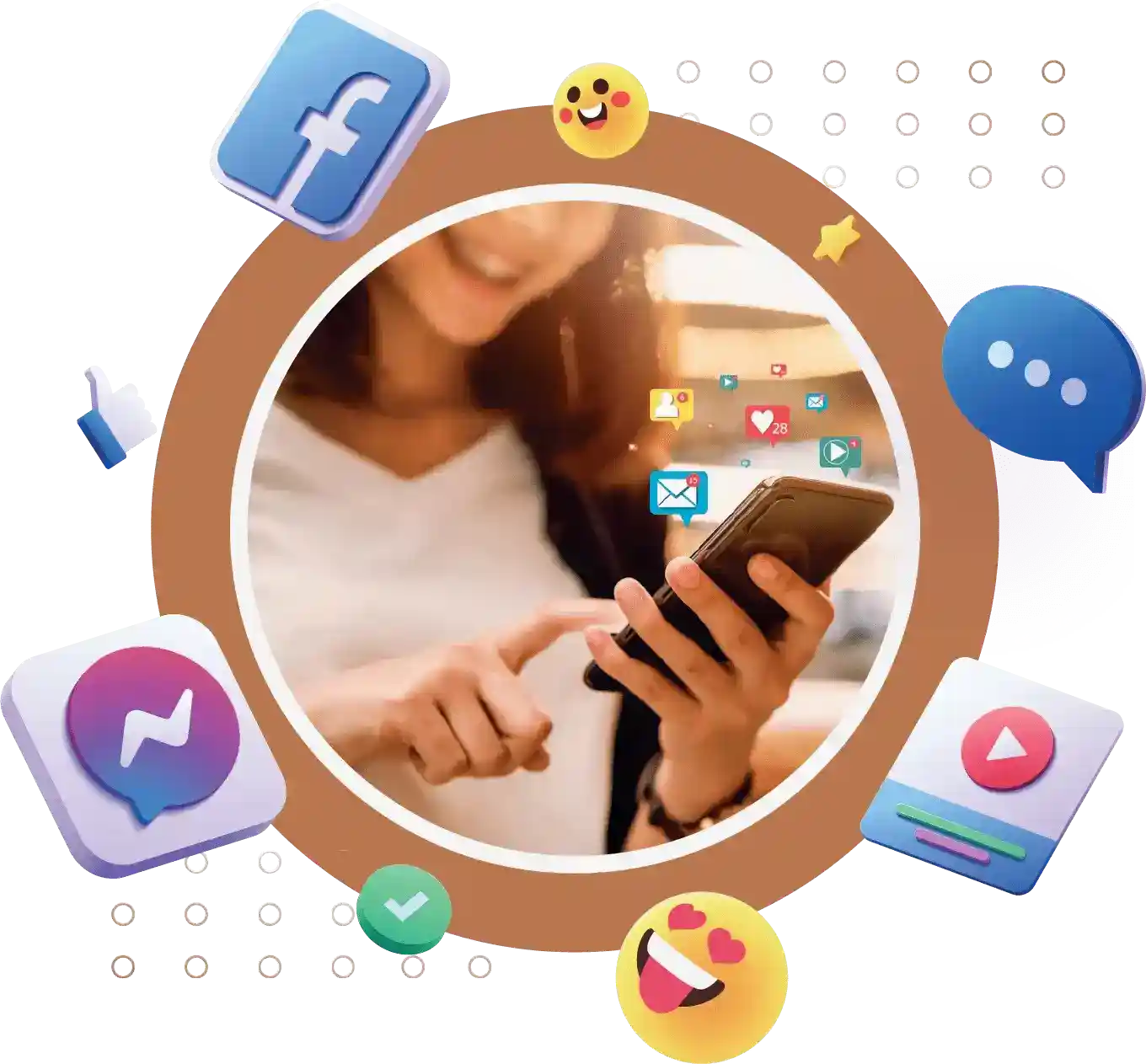 person operating social media app- Spy app